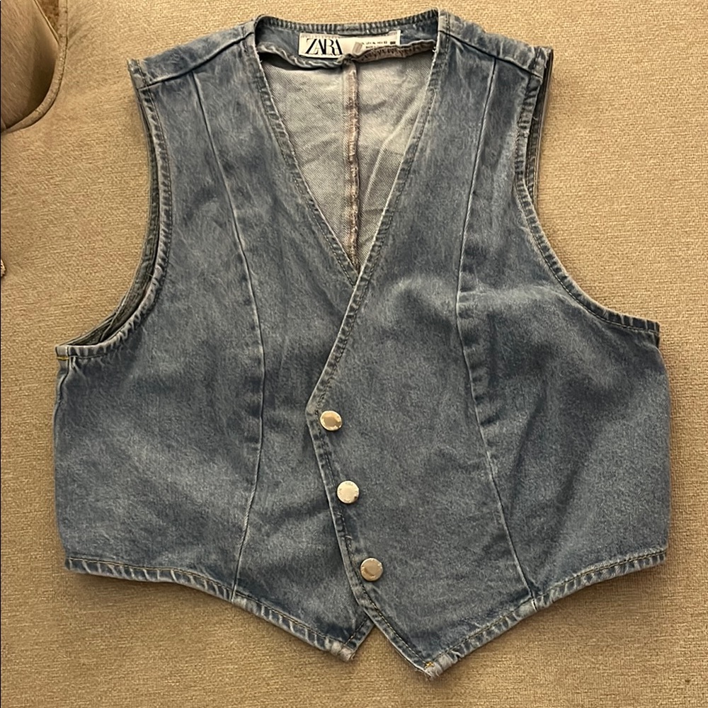 Zara Classic Blue Denim Vest